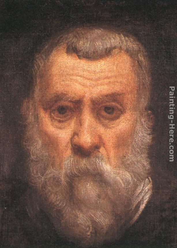 Self-portrait [detail 1] painting - Jacopo Robusti Tintoretto Self-portrait [detail 1] art painting